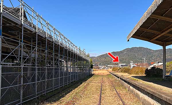 旧JR大社駅ホームから見る出雲大社大鳥居